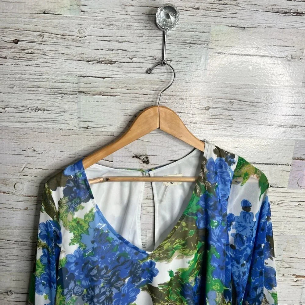 Show Me Your Mumu Donna Michelle Tunic Dress Medium Blue Floral - Picture 3 of 8